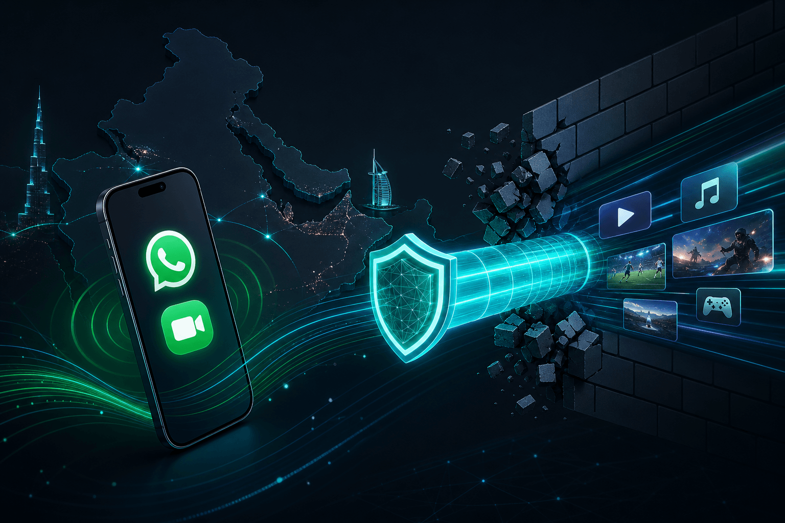 Stable WhatsApp and VoIP calls through VPN in UAE and GCC